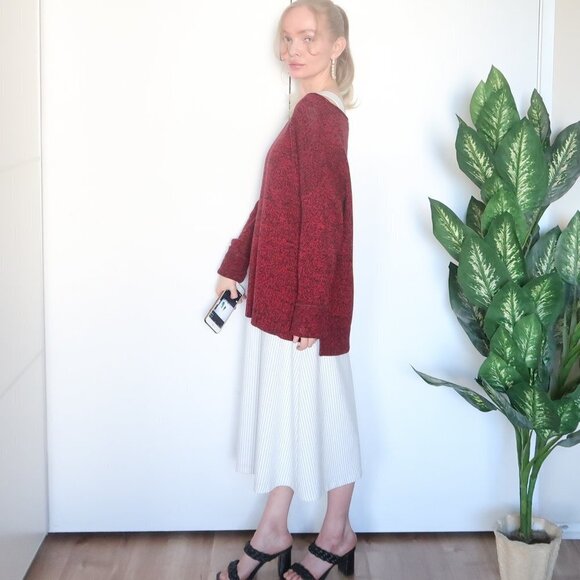 Ralph Lauren Jeans Burgundy & Black Boat Neck Long Sleeve Pullover Sweater Sz. M - Picture 14 of 16